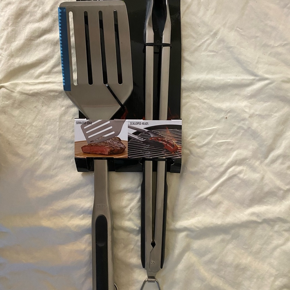 Oxo Silver and Black BBQ Grilling Tools Set - Picture 2 of 10